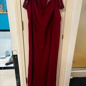 Ever Pretty Burgundy Sequin Maxi Dress